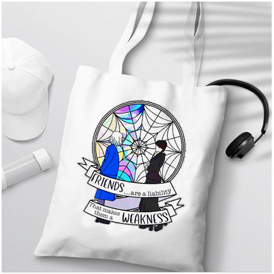 Nevermore Academy Wednesday Addams shopping torba shopper tote shopper eco recycle bag torba reciclaje tkana jute net grab