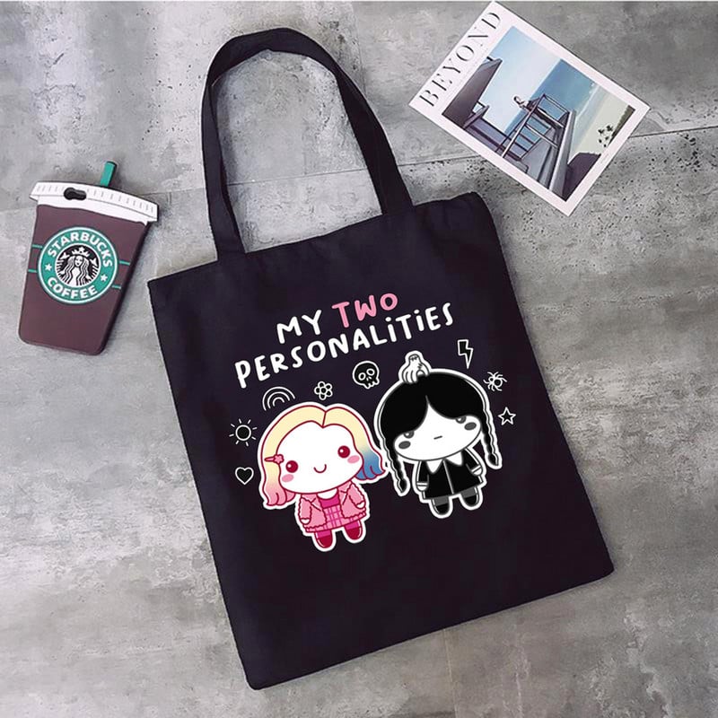 Nevermore Academy Wednesday Addams shopping torba shopper tote shopper eco recycle bag torba reciclaje tkana jute net grab