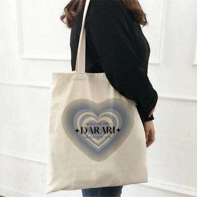 2022 Harajuku All-match Kawaii Cartoon Alphabet Nákupná taška Tote Bag Plátená taška cez rameno Dámska nákupná taška s veľkou kapacitou Tot