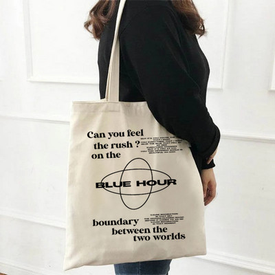 2022 Harajuku All-match Kawaii Cartoon Alphabet Nákupná taška Tote Bag Plátená taška cez rameno Dámska nákupná taška s veľkou kapacitou Tot