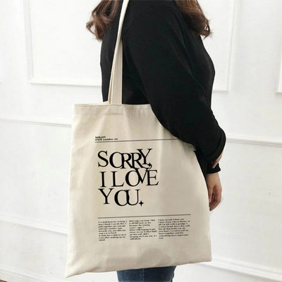 2022 Harajuku All-match Kawaii Cartoon Alphabet Nákupná taška Tote Bag Plátená taška cez rameno Dámska nákupná taška s veľkou kapacitou Tot