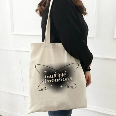 2022 Harajuku All-match Kawaii Cartoon Alphabet Nákupná taška Tote Bag Plátená taška cez rameno Dámska nákupná taška s veľkou kapacitou Tot