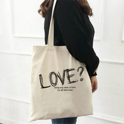 2022 Harajuku All-match Kawaii Cartoon Alphabet Nákupná taška Tote Bag Plátená taška cez rameno Dámska nákupná taška s veľkou kapacitou Tot