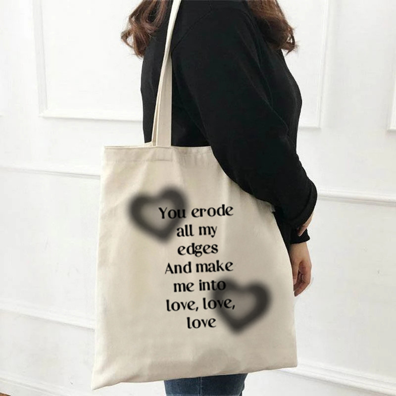 2022 Harajuku All-match Kawaii Cartoon Alphabet Nákupná taška Tote Bag Plátená taška cez rameno Dámska nákupná taška s veľkou kapacitou Tot