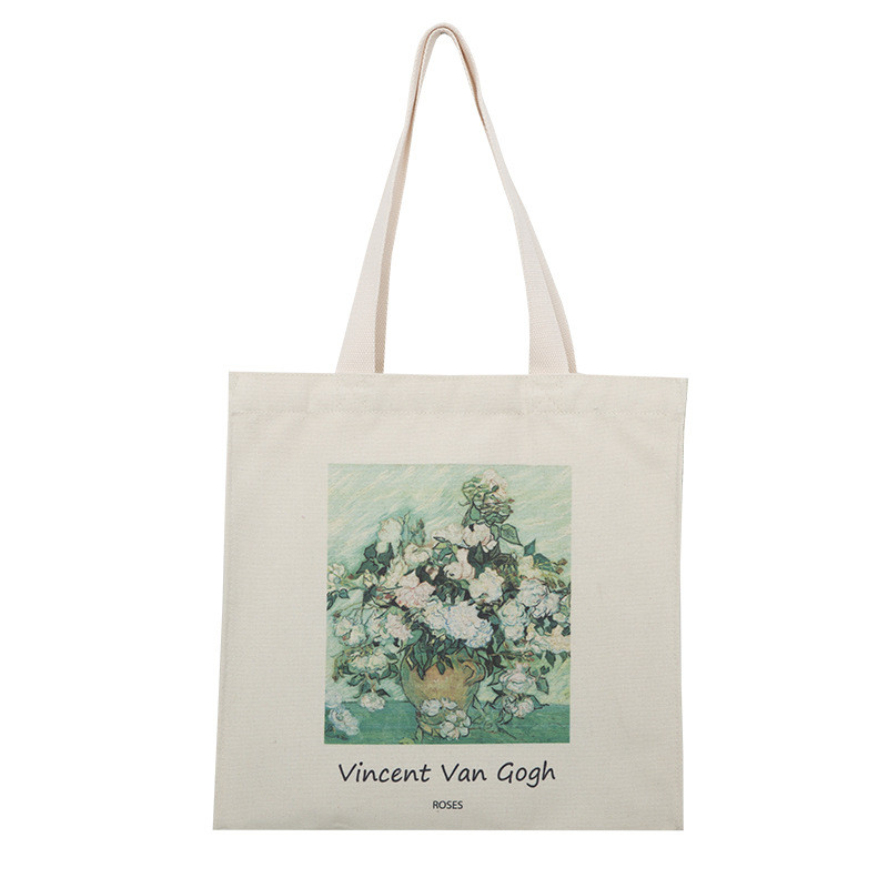 Ekstra debela platnena ženska torba na rame Van Gogh Morris Vintage uljana slika Zip knjige Ručna torba Velika torba za žene Shopping