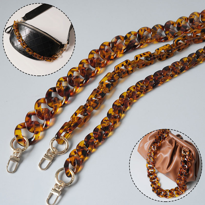 Riblja kost Leopard remen za torbu 40cm-120cm akrilne smole lančić za remen za torbicu Odvojivi zamjenski dodaci za torbicu na rame