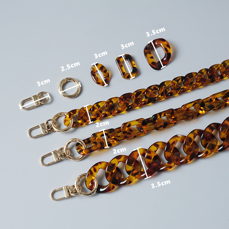 Riblja kost Leopard remen za torbu 40cm-120cm akrilne smole lančić za remen za torbicu Odvojivi zamjenski dodaci za torbicu na rame