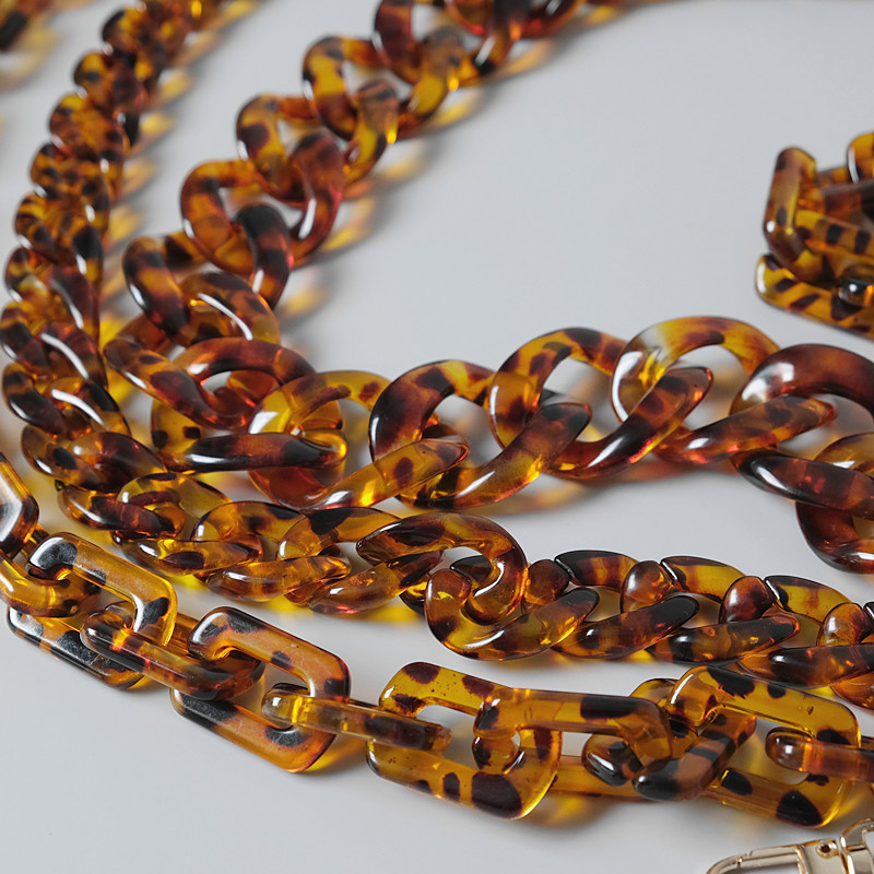 Riblja kost Leopard remen za torbu 40cm-120cm akrilne smole lančić za remen za torbicu Odvojivi zamjenski dodaci za torbicu na rame