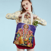 Shiva Ganesha multikas vabaaja naiste ostukott mõlemalt poolt India mütoloogia Korduvkasutatav lõuend tüdrukule reisikäekott õlakott