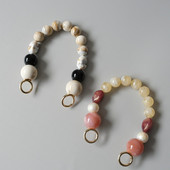 Új divatos női kézitáska-kiegészítő lánc levehető csere fehér bézs szürke gyöngyszíj női váll barkács műgyanta táska lánc