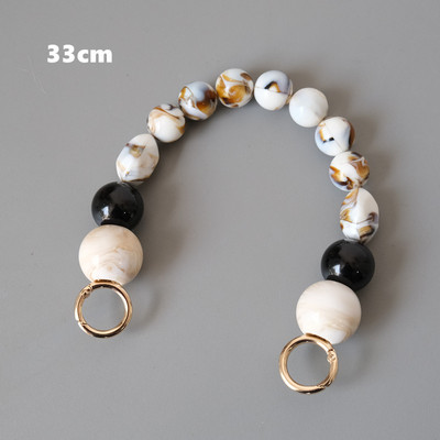 Új divatos női kézitáska-kiegészítő lánc levehető csere fehér bézs szürke gyöngyszíj női váll barkács műgyanta táska lánc