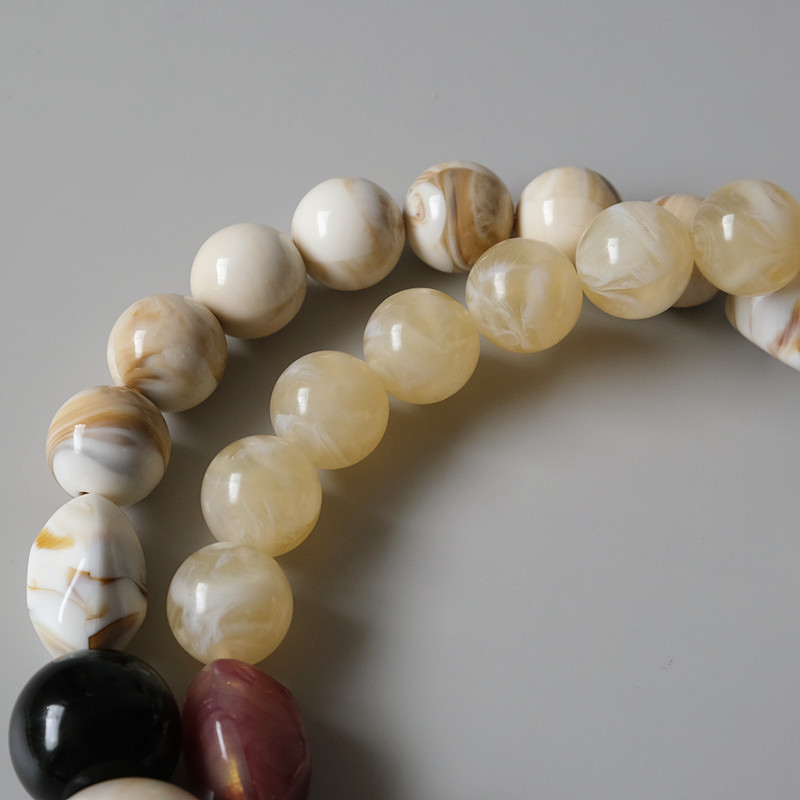 Új divatos női kézitáska-kiegészítő lánc levehető csere fehér bézs szürke gyöngyszíj női váll barkács műgyanta táska lánc