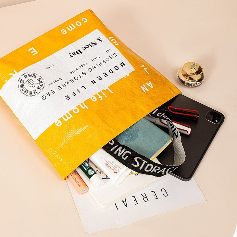 PURDORED 1 db női nagy bevásárlótáska, vízálló újrafelhasználható nejlon, személyre szabott tároló kézitáska válltáska, újrahasználható élelmiszer-táska