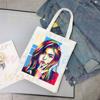 ITZY Logo Kpop koreai lányok csoportja Ulzzang vásárlói táska nyomtatott vászon hordtáska kézitáska Női táska Harajuku válltáska