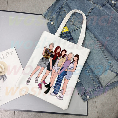 ITZY Logo Kpop koreai lányok csoportja Ulzzang vásárlói táska nyomtatott vászon hordtáska kézitáska Női táska Harajuku válltáska