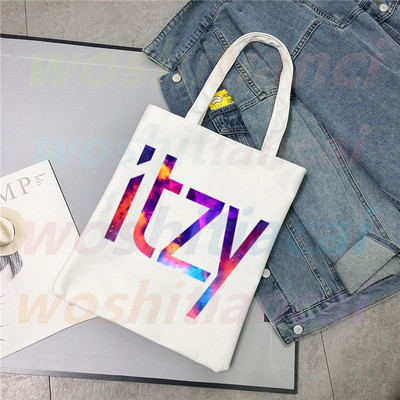 ITZY Logo Kpop koreai lányok csoportja Ulzzang vásárlói táska nyomtatott vászon hordtáska kézitáska Női táska Harajuku válltáska
