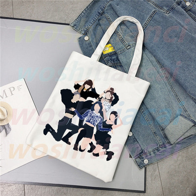 ITZY Logo Kpop koreai lányok csoportja Ulzzang vásárlói táska nyomtatott vászon hordtáska kézitáska Női táska Harajuku válltáska