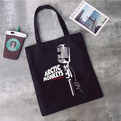 Arctic Monkeys Sound Wave Rock Band pirkinių krepšys Drobė Pirkėjo mada Didelės talpos rankinė per petį krepšys Paplūdimio krepšys