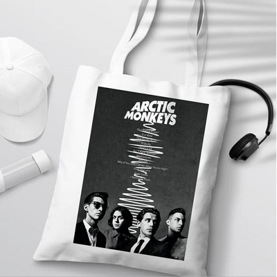 Arctic Monkeys Sound Wave Rock Band pirkinių krepšys Drobė Pirkėjo mada Didelės talpos rankinė per petį krepšys Paplūdimio krepšys