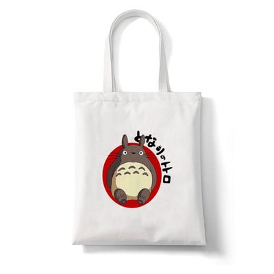 Totoro Stúdió Ghibli Miyazaki Hayao Shopper Bag Anime Táskák Rajzfilm Print Bevásárlótáskák Eco Canvas Tote Bag Pacakge Beach Handbag