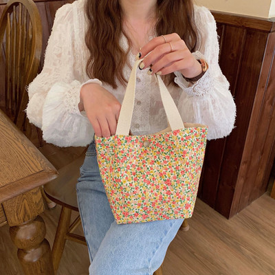 Mala svježa prijenosna torba za ručak Ženska mini platnena torba za nošenje u slobodno vrijeme Raznorazna ručna torba Ekološka torba za kupovinu Ležerna torbica