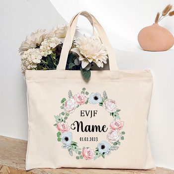 Εξατομικευμένες τσάντες EVJF Bridesmaid Tote Προσαρμοσμένο όνομα Maid of Honor Τσάντα ώμου Νυφική τσάντα Bachelorette Δώρα γάμου