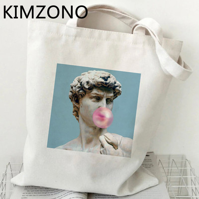 Mikelandželo iepirkumu soma pircējs bolsa pircējs kokvilnas džutas soma pārtikas soma auduma atkārtoti lietojama aukla boodschappentas sacolas