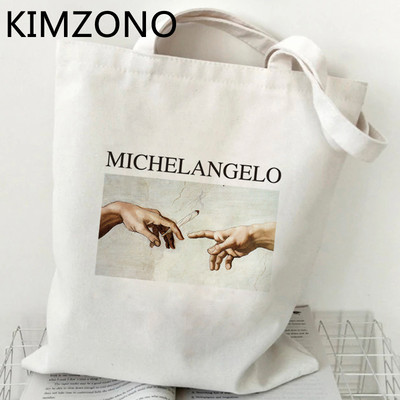 Mikelandželo iepirkumu soma pircējs bolsa pircējs kokvilnas džutas soma pārtikas soma auduma atkārtoti lietojama aukla boodschappentas sacolas