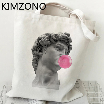 Mikelandželo iepirkumu soma pircējs bolsa pircējs kokvilnas džutas soma pārtikas soma auduma atkārtoti lietojama aukla boodschappentas sacolas