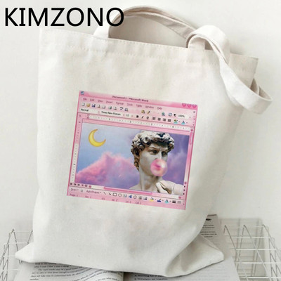 Mikelandželo iepirkumu soma pircējs bolsa pircējs kokvilnas džutas soma pārtikas soma auduma atkārtoti lietojama aukla boodschappentas sacolas