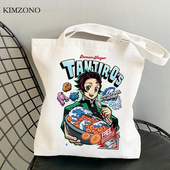 Demon Slayer Kimetsu No Yaiba τσάντα για ψώνια tote bolsas de tela shopper τσάντα από γιούτα μπόλσα πάνινη τσάντα reciclaje sacola shoping custom