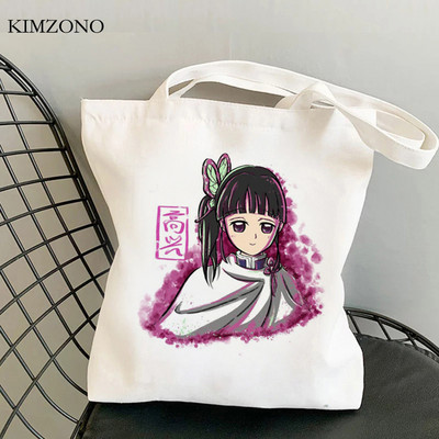 Demon Slayer Kimetsu No Yaiba iepirkumu soma tote bolsas de tela shopper džutas soma bolsa audekla soma reciclaje sacola iepirkšanās pasūtījuma