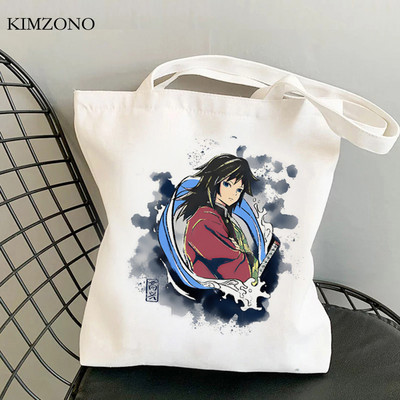 Demon Slayer Kimetsu No Yaiba iepirkumu soma tote bolsas de tela shopper džutas soma bolsa audekla soma reciclaje sacola iepirkšanās pasūtījuma
