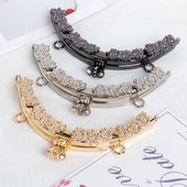 13cm poolring Vintage graveeritud lille ilma auguta keeratava rahakoti raam