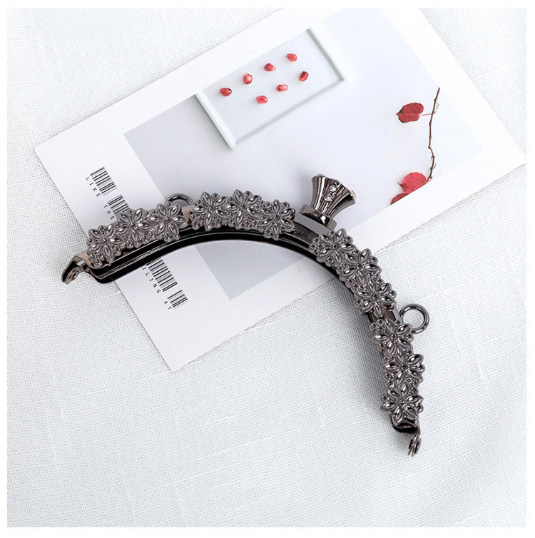 13cm poolring Vintage graveeritud lille ilma auguta keeratava rahakoti raam