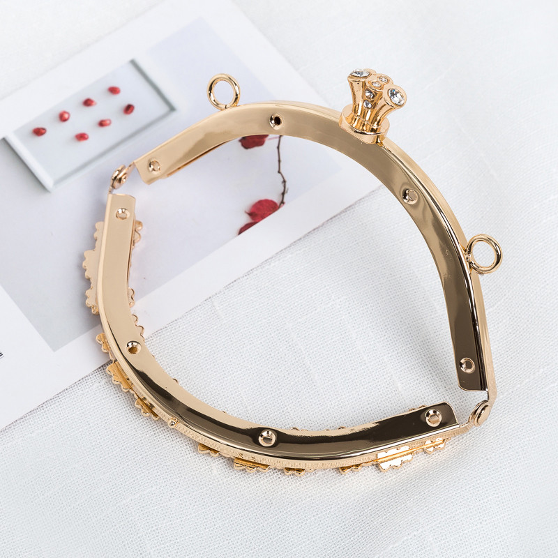 13cm poolring Vintage graveeritud lille ilma auguta keeratava rahakoti raam