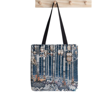 Pirkėjo košmaras prieš Kalėdas Spausdintas krepšys moterims Harajuku pirkėjo rankinė mergina Pečių pirkinių krepšys Lady Canvas Bag