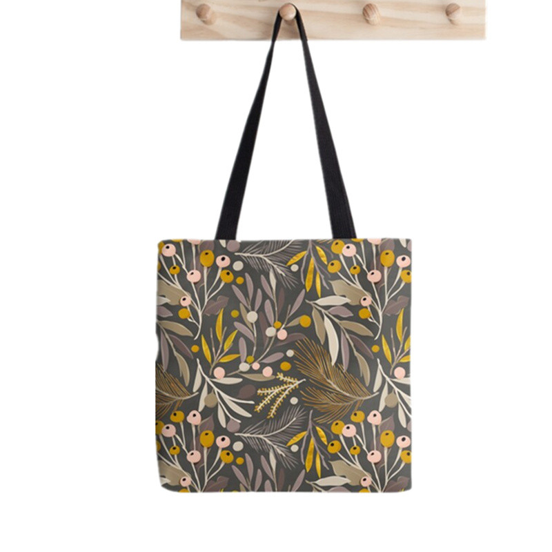 Pirkėjo košmaras prieš Kalėdas Spausdintas krepšys moterims Harajuku pirkėjo rankinė mergina Pečių pirkinių krepšys Lady Canvas Bag
