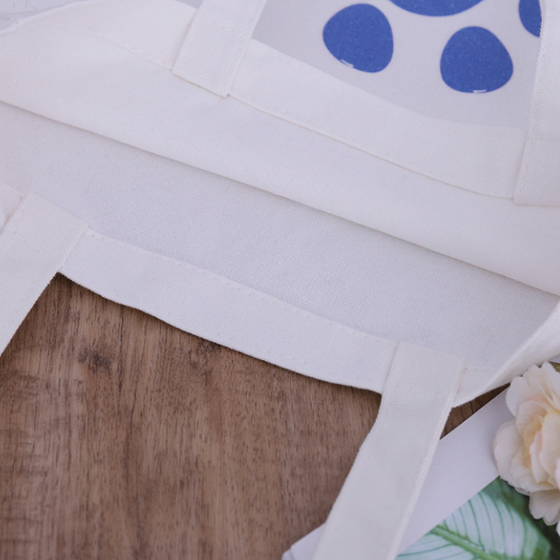 Harajuku Artă Cumpărături Genți negre Genți de pânză de tote Geantă de stofă reutilizabilă de desene animate imprimate Geanta de mână Genți de umăr personalizate