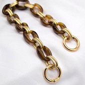 Akrilo dervos grandinėlė, mišri auksinė retro nuimama pečių grandinėlė rankenos krepšio puošmena Nauji moteriški krepšio dirželiai, ornamentų priedai