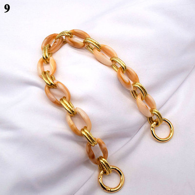 Akrilo dervos grandinėlė, mišri auksinė retro nuimama pečių grandinėlė rankenos krepšio puošmena Nauji moteriški krepšio dirželiai, ornamentų priedai