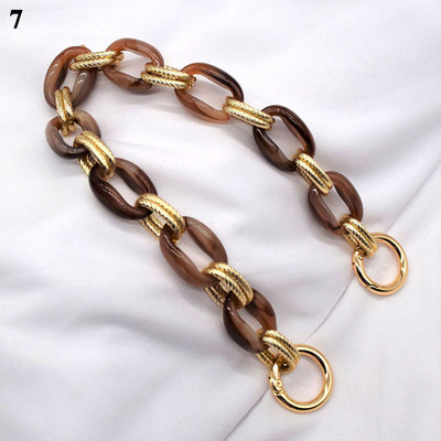 Akrilo dervos grandinėlė, mišri auksinė retro nuimama pečių grandinėlė rankenos krepšio puošmena Nauji moteriški krepšio dirželiai, ornamentų priedai