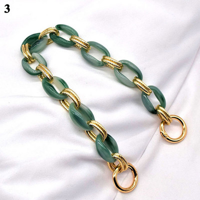 Akrilo dervos grandinėlė, mišri auksinė retro nuimama pečių grandinėlė rankenos krepšio puošmena Nauji moteriški krepšio dirželiai, ornamentų priedai