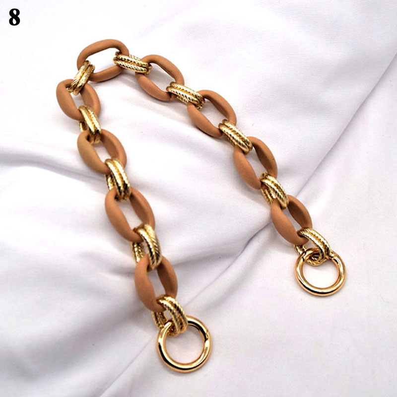 Akrilo dervos grandinėlė, mišri auksinė retro nuimama pečių grandinėlė rankenos krepšio puošmena Nauji moteriški krepšio dirželiai, ornamentų priedai