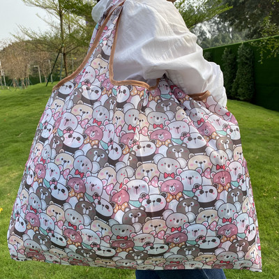 Dideli ir sunkūs daugkartiniai pirkinių krepšiai Maisto prekių krepšiai Nešiojami sulankstomi moteriški krepšiai ant pečių 50 svarų krepšiai