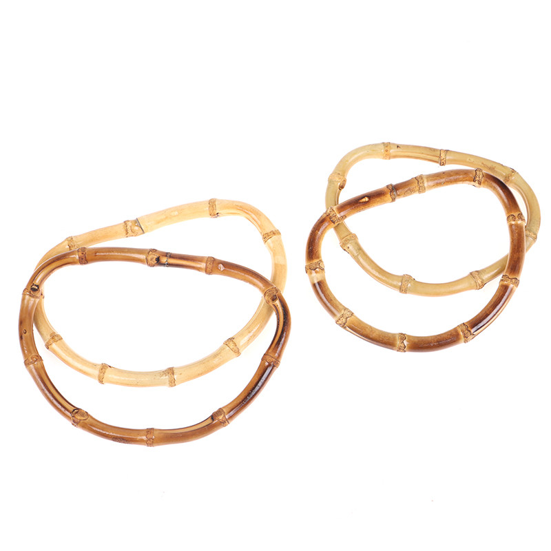 12cm/15cm Okrugla torba od bambusa Drvene ručke Ručno izrađena vintage zamjena za torbicu DIY dodaci za torbe Ručke za torbe