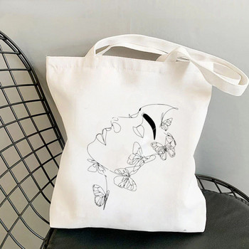 2022 Shopper Geometric Art Printed Tote Bag Women Harajuku Shopper Τσάντα ώμου για κορίτσι Τσάντα αγορών Lady Canvas Bag Τσάντα tote