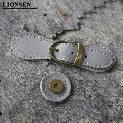 Lionsen somas magnētiskās pogas īstas ādas bronzas Hasp sprādze sievietēm ar rokām darināti Crossbody rokassomu stiprinājuma aksesuāri KZ