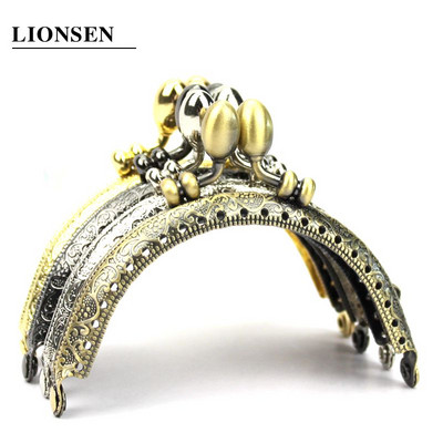LIONSEN 8,5 cm Bud Ретро кръгла метална чанта Рамка Дръжка за чанта Clutch Coin Kiss Закопчалка Lock Античен бронз Хардуер Аксесоар за чанта