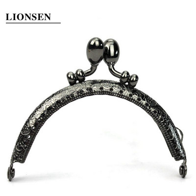 LIONSEN 8,5 cm Bud Retro apaļš metāla maka rāmja rokturis sajūga somai monētu skūpsts aizdare Slēdzene antīkas bronzas aparatūras somas piederums